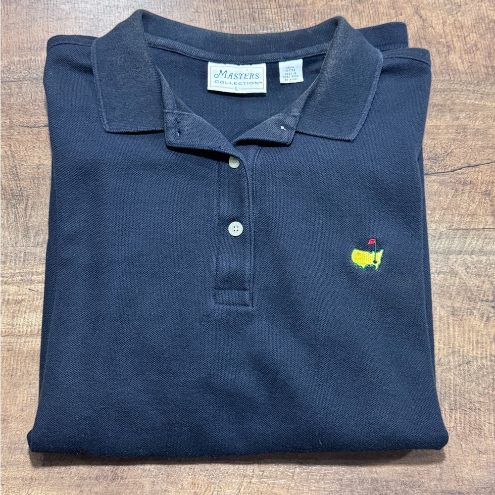 Vintage Masters Collection Polo Shirt Mens L Black Augusta Nationals Golf‎
